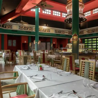 La Pagoda Asian restaurant with white tablecloths at Iberostar Waves Dominicana, Punta Cana