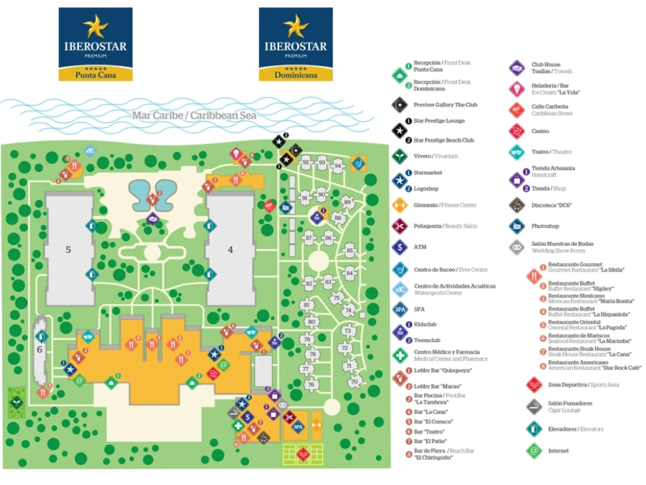 resort map of iberostar waves dominicana