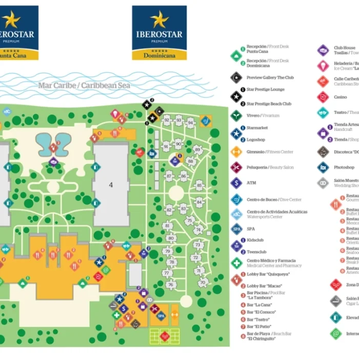 resort map of iberostar waves dominicana