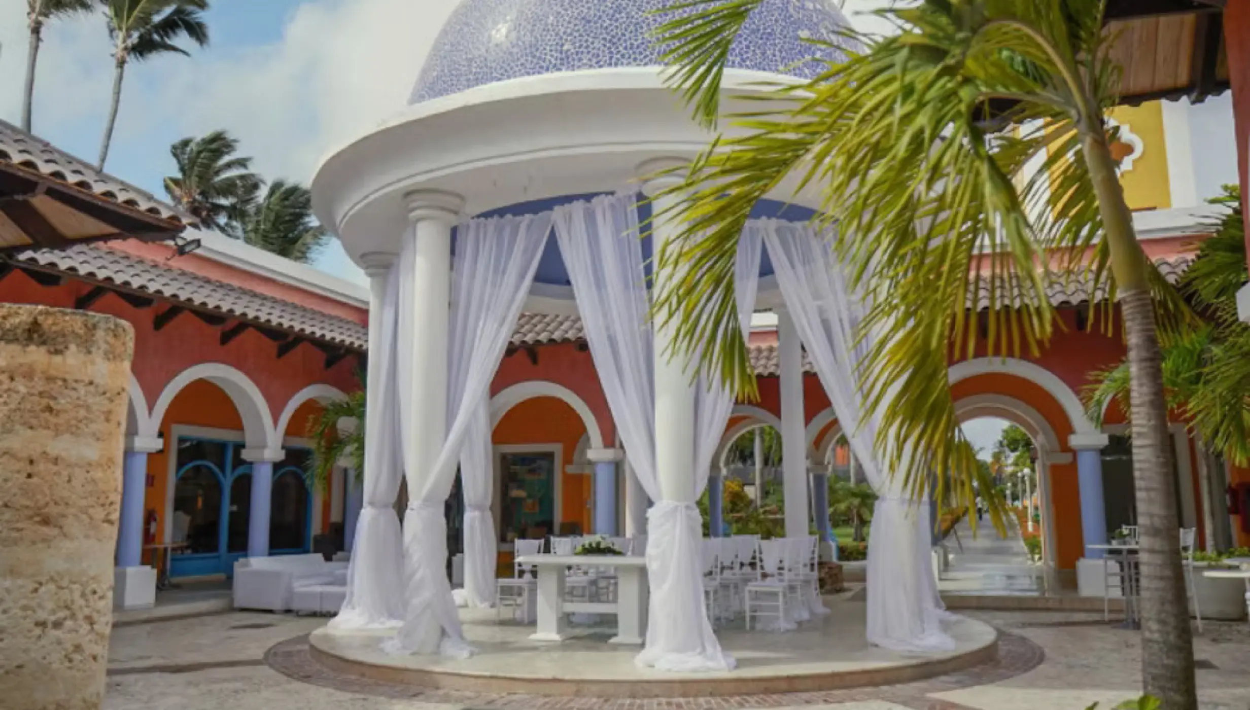 Terraza del Centro gazebo wedding ceremony at Iberostar Waves Dominicana, Punta Cana