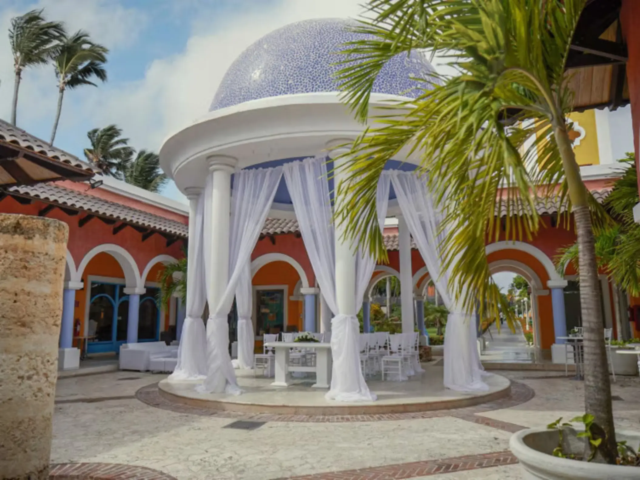 Terraza del Centro gazebo wedding ceremony at Iberostar Waves Dominicana, Punta Cana