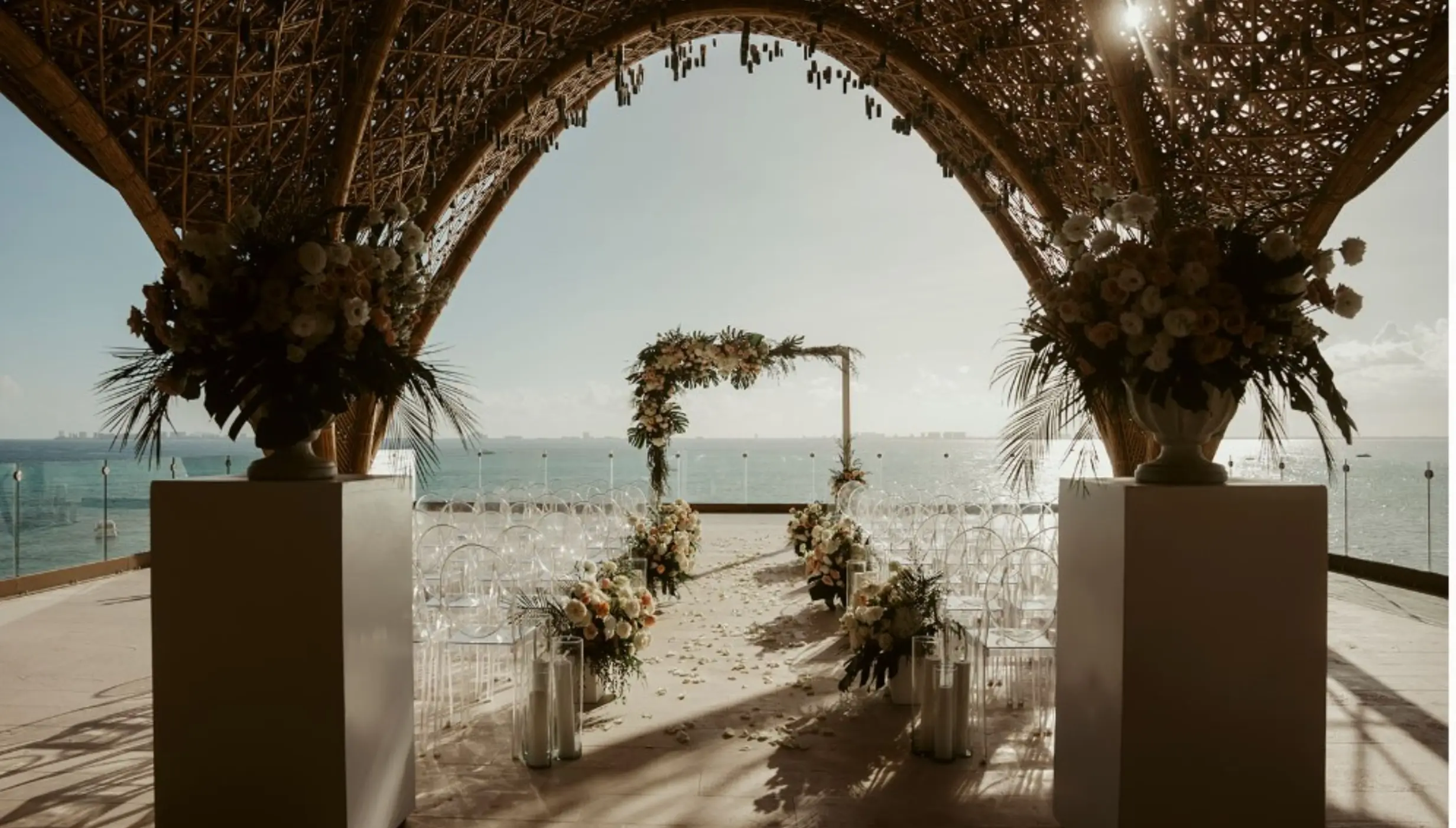 temple venue ceremony setup at impression isla mujeres by secrets