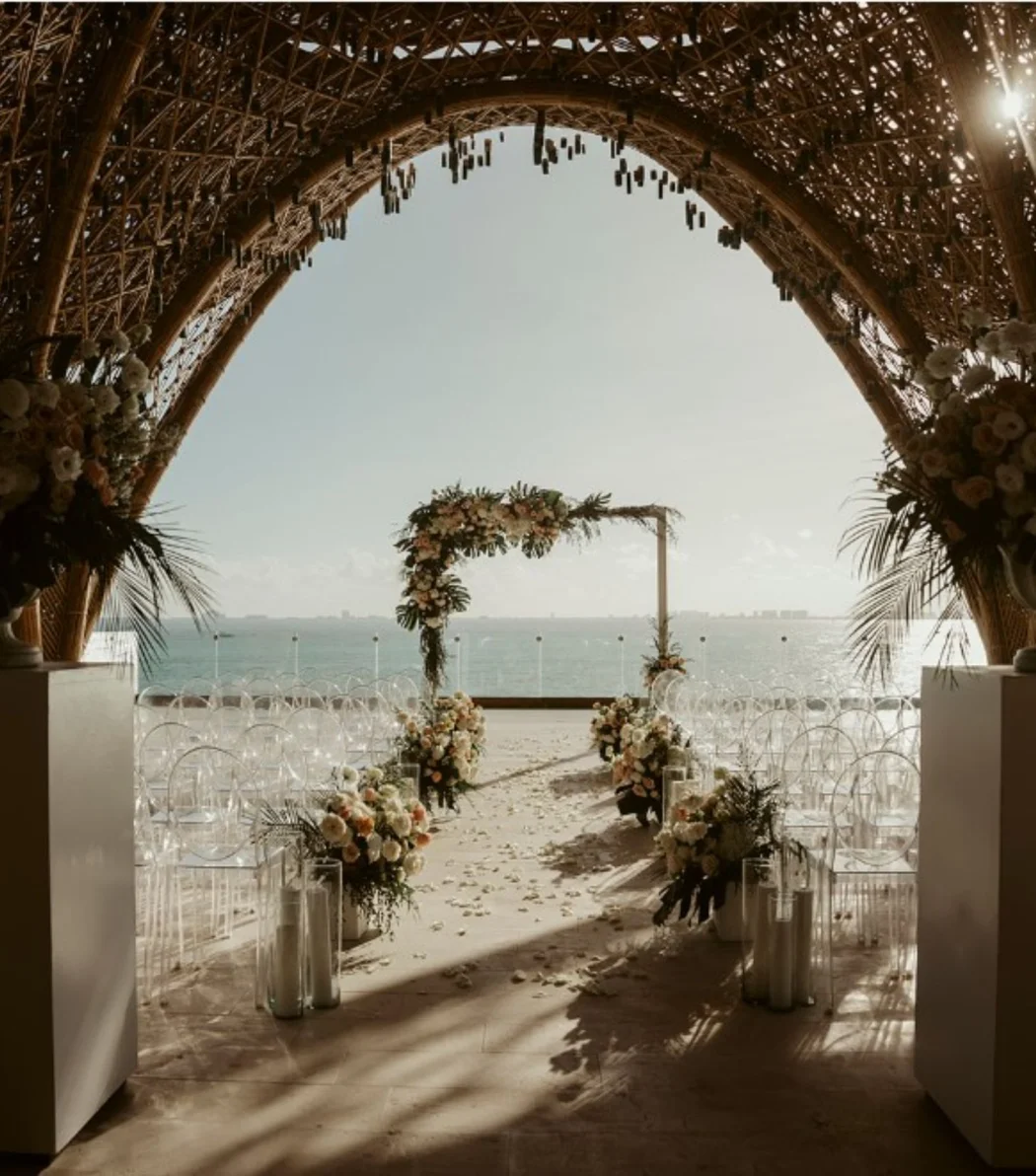 temple venue ceremony setup at impression isla mujeres by secrets