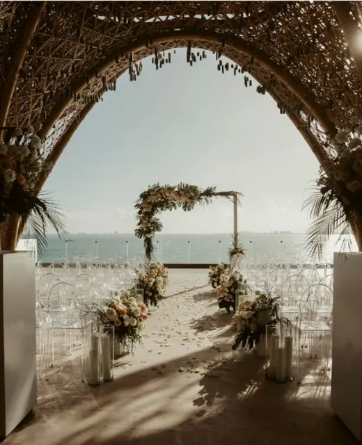 temple venue ceremony setup at impression isla mujeres by secrets