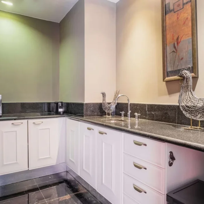 Kitchen of penthouse suite at JOIA Rose Hall by Iberostar