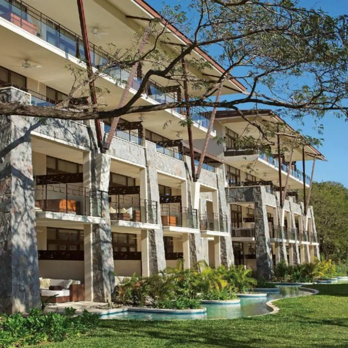 Exterior of accommodations at JW Marriott Costa Elena. You can see the pool of swim out suites too.