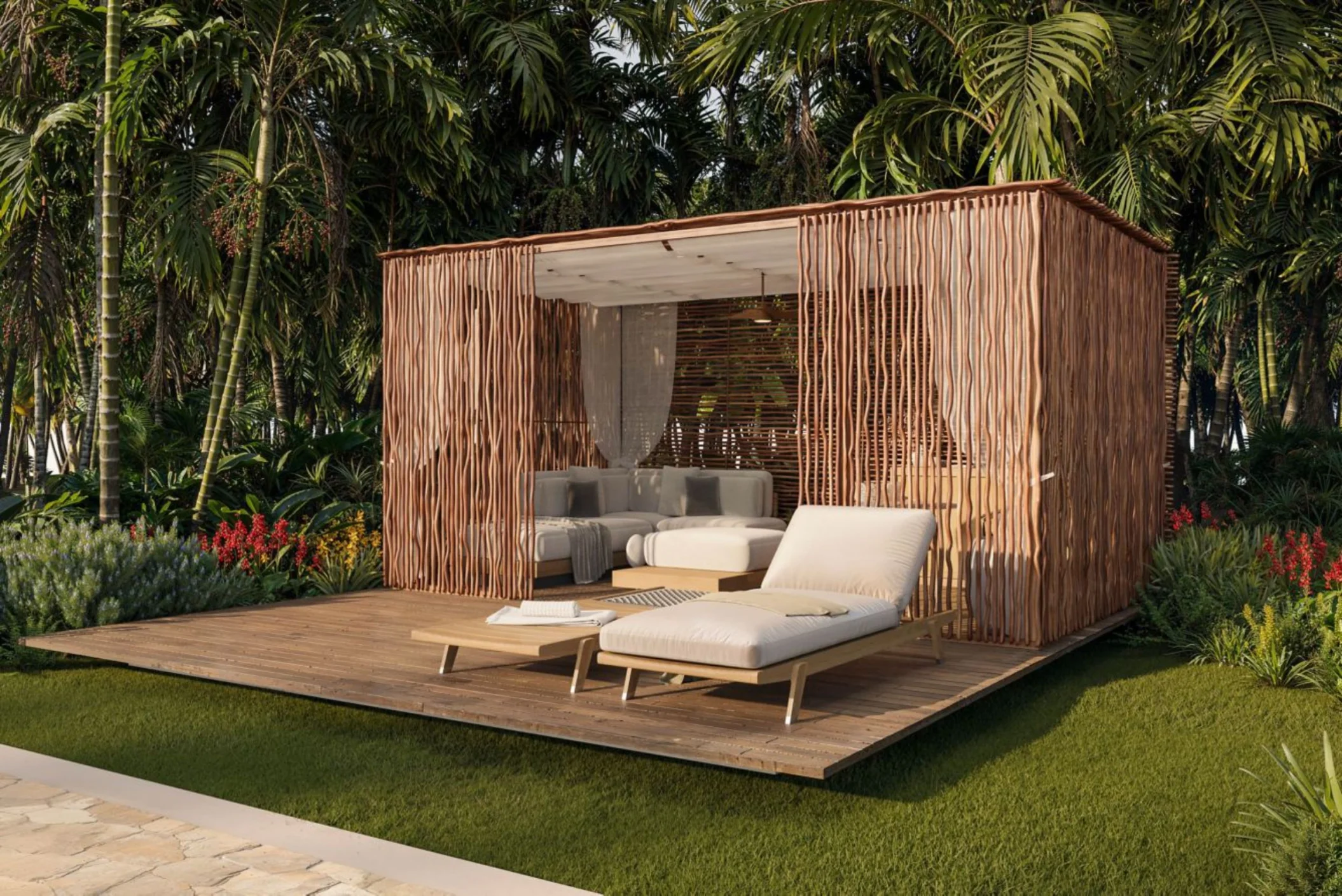 poolside cabana at JW Marriott Costa Elena