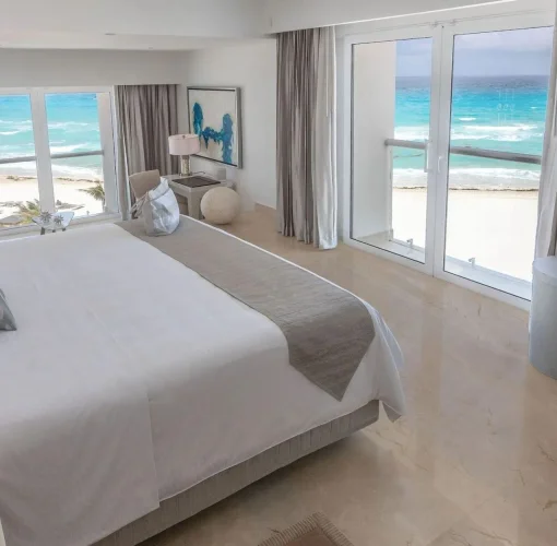 junior suite with ocean view at Le Blanc Spa Resort Cancun