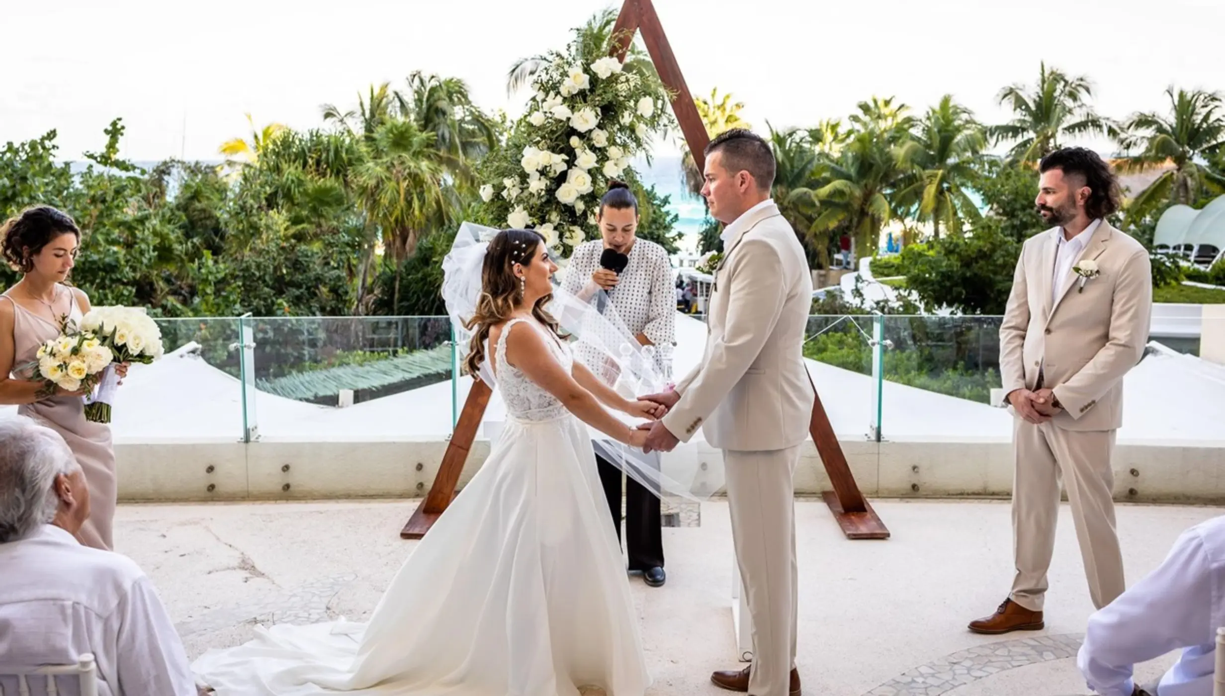 Terrace wedding ceremony at Live Aqua Beach Resort Cancun