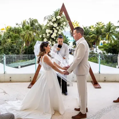 Terrace wedding ceremony at Live Aqua Beach Resort Cancun