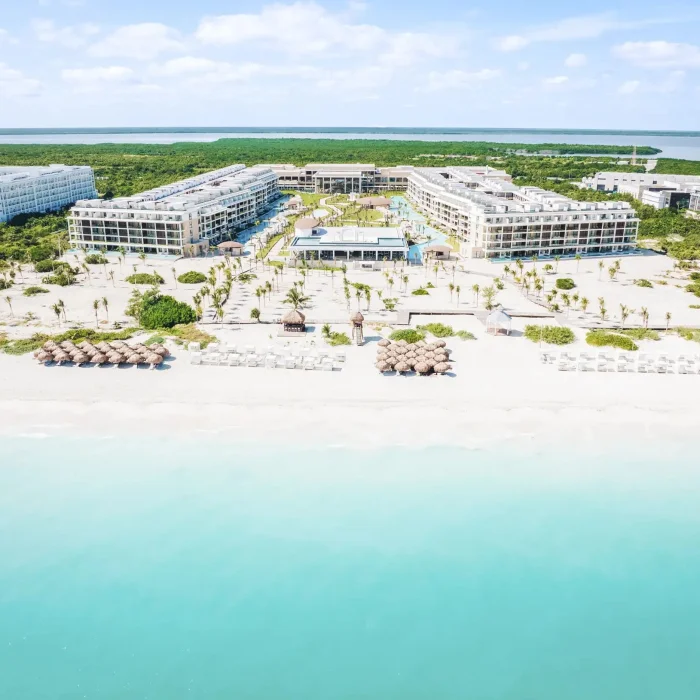 aerial view of majestic mirage costa mujeres