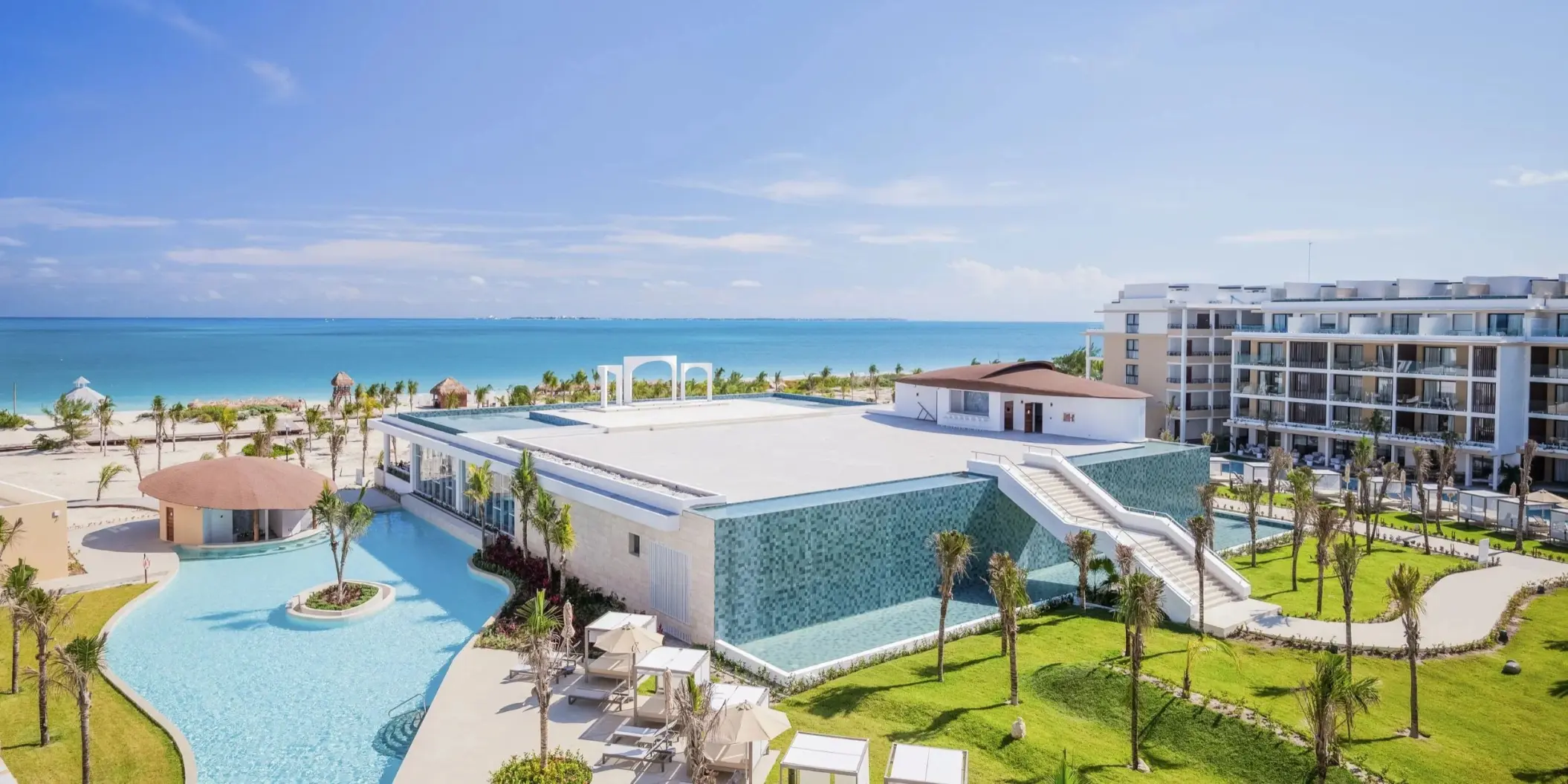 Sky terrace wedding venue overlooking the ocean at Majestic Mirage Costa Mujeres, Cancun
