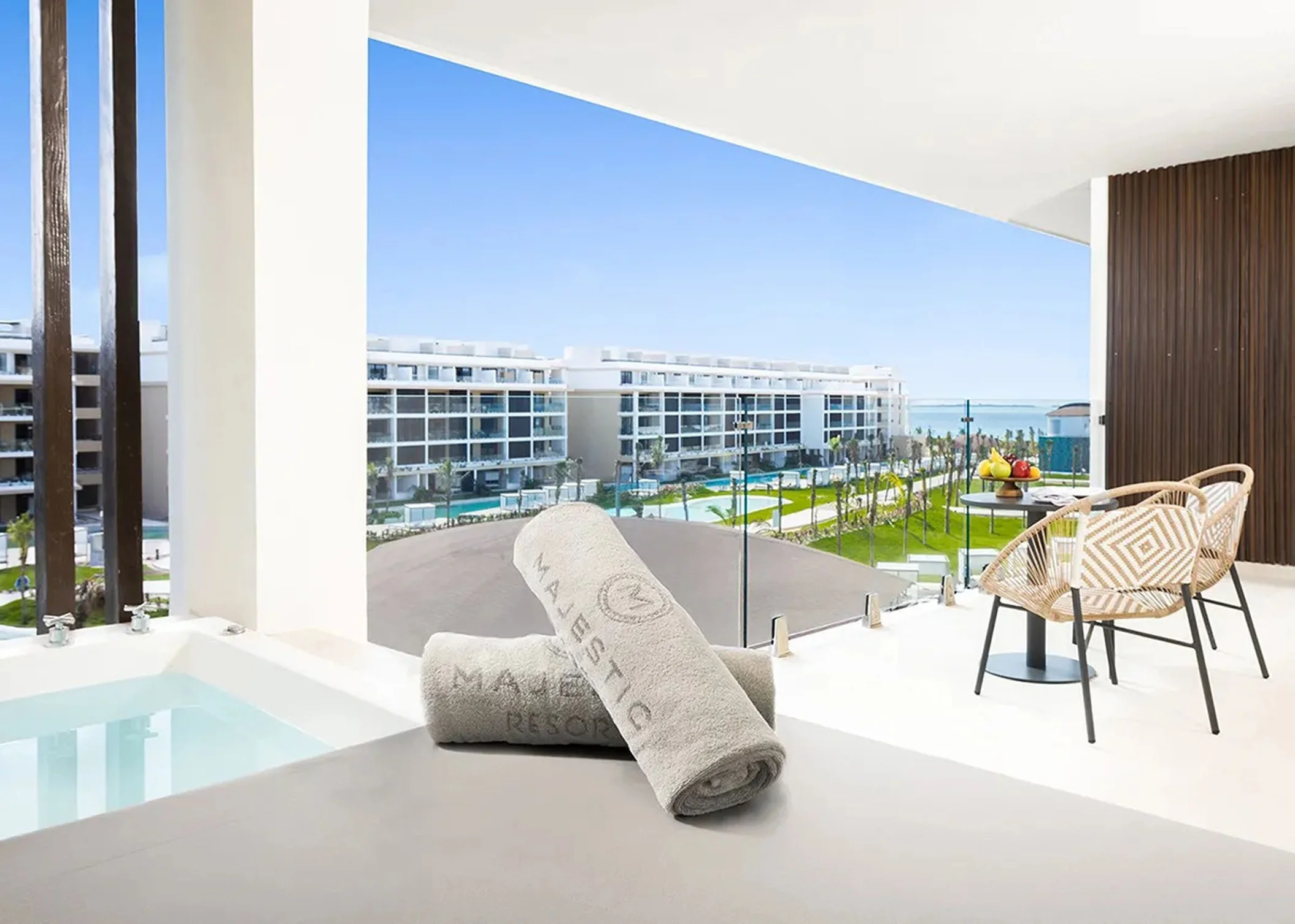 suite with balcony hot tub at Majestic Mirage Costa Mujeres