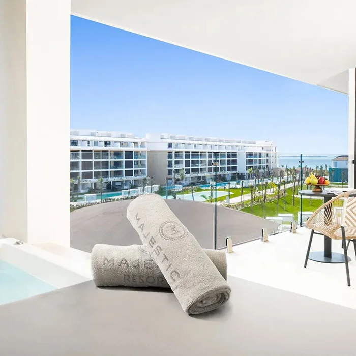 suite with balcony hot tub at Majestic Mirage Costa Mujeres