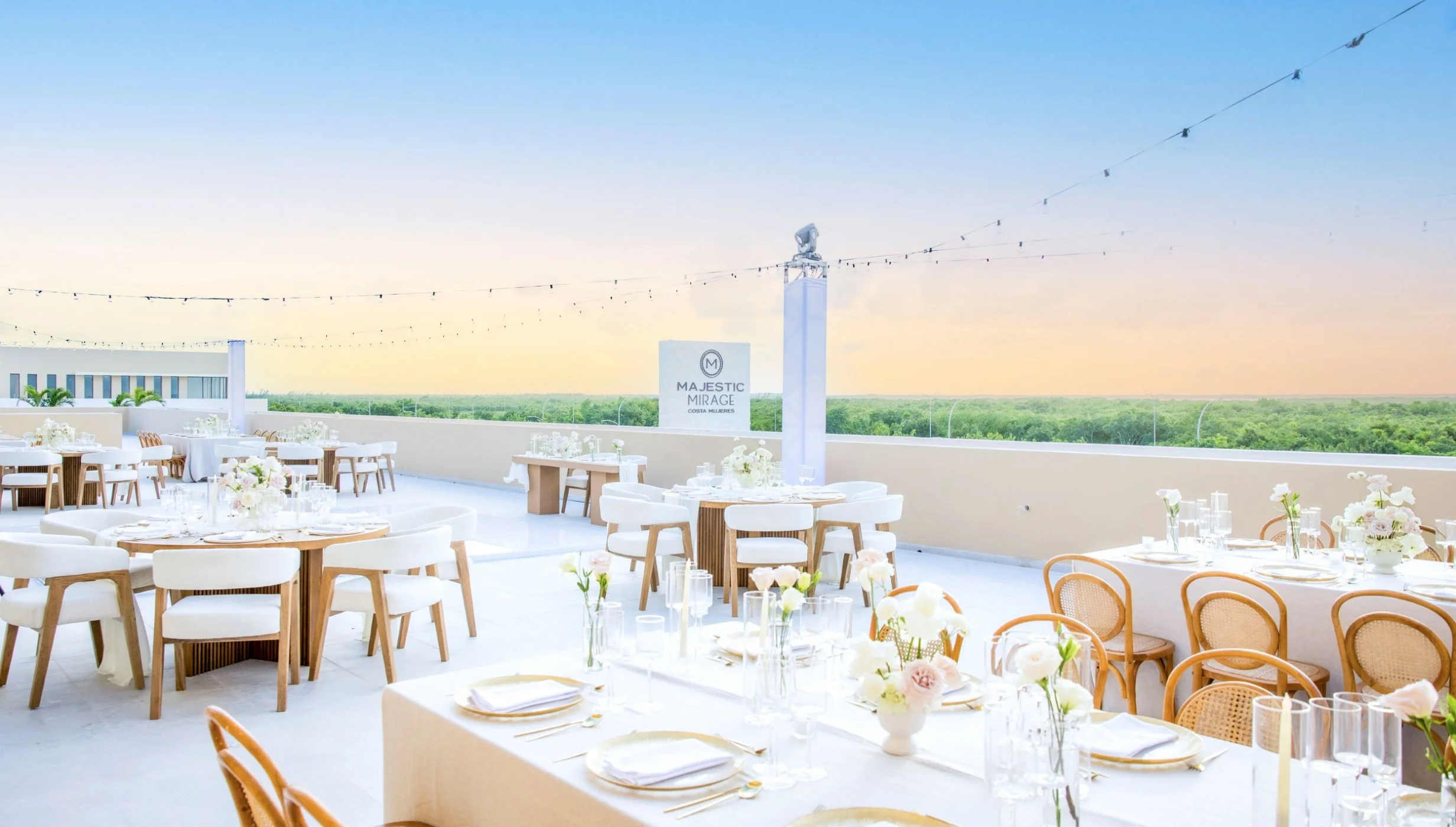 sunset terrace venue at majestic mirage costa mujeres