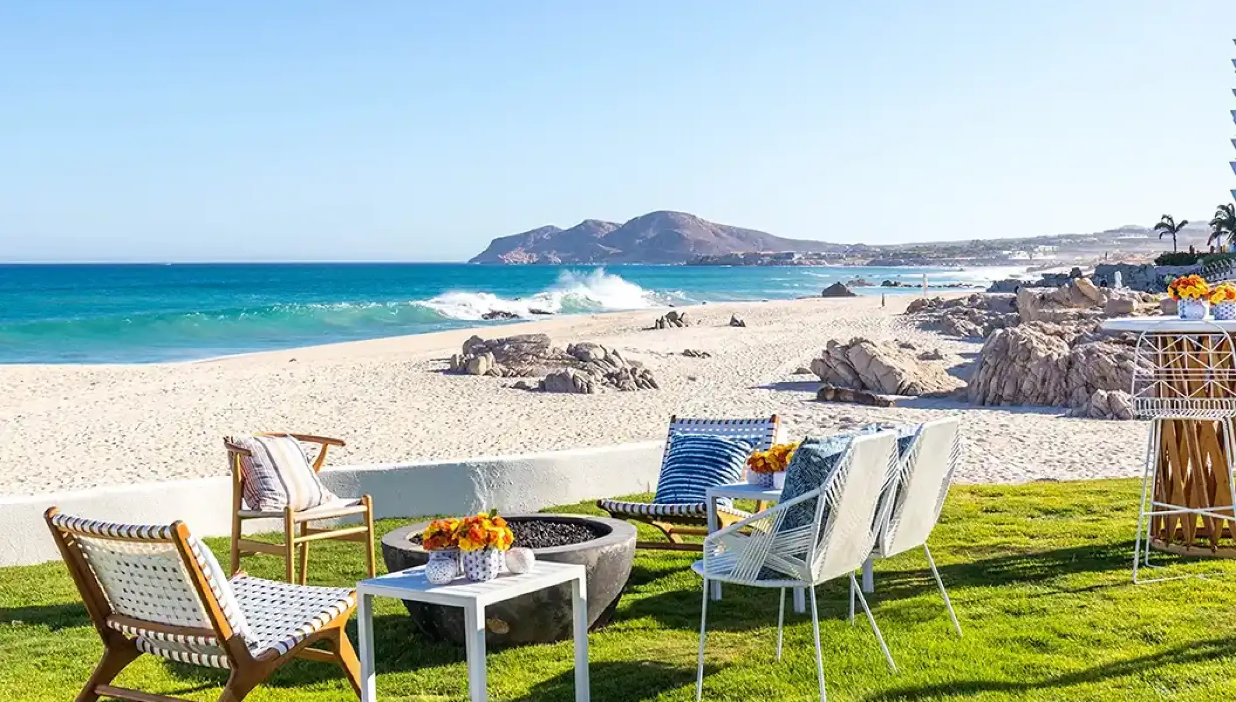 Cocktail party on the patio del mar at Mar del Cabo by Velas Resort
