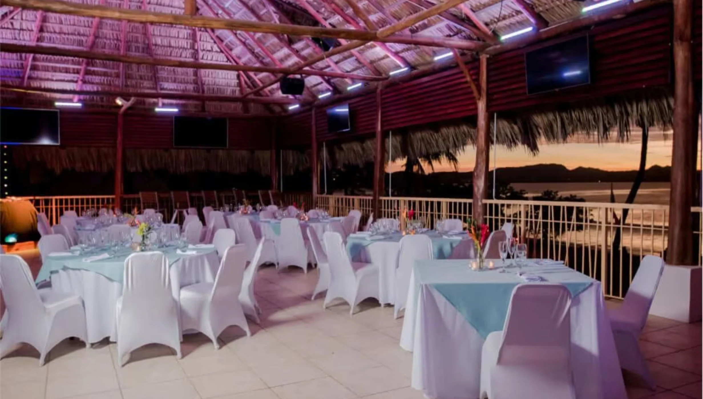 reception setup at Margaritaville Beach Resort Playa Flamingo