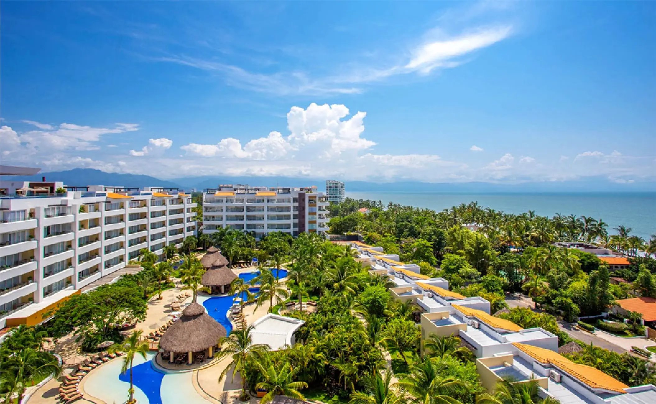Marival Distinct Residences pools and villas overlooking the ocean, Puerto Vallarta