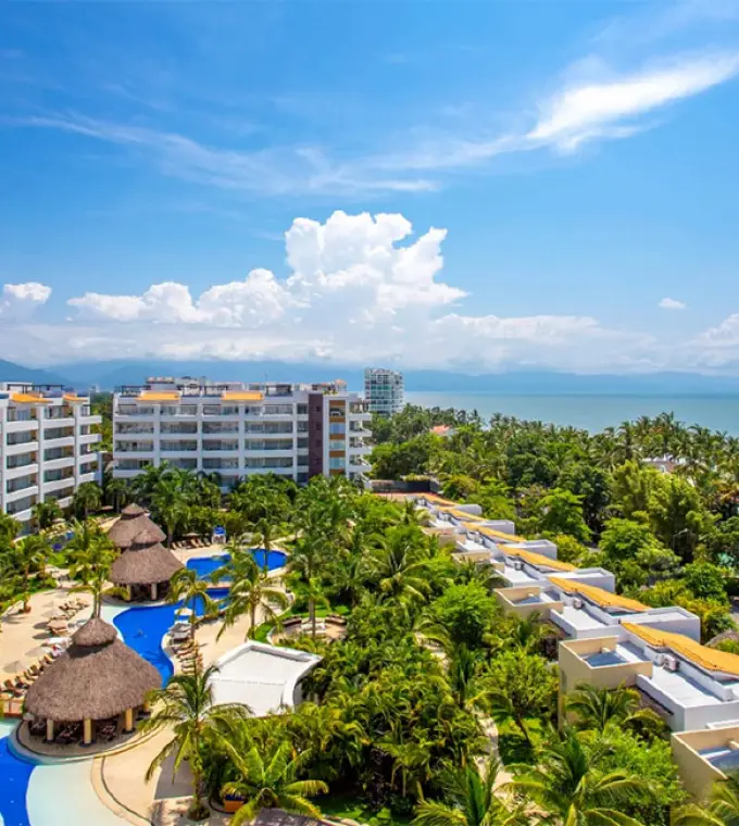 Marival Distinct Residences pools and villas overlooking the ocean, Puerto Vallarta