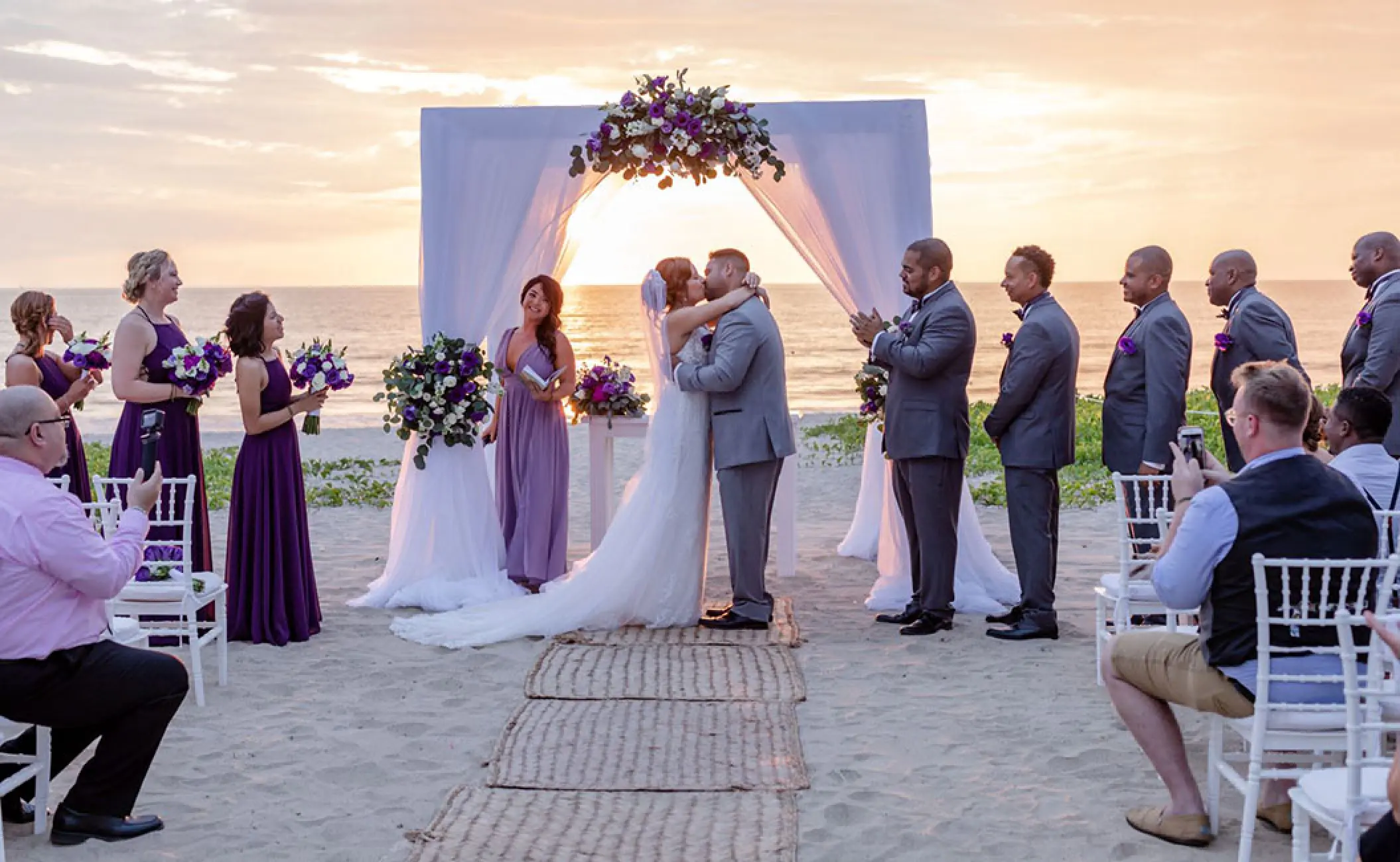 Sunset beach ceremony at Marival Distinct, Puerto Vallarta