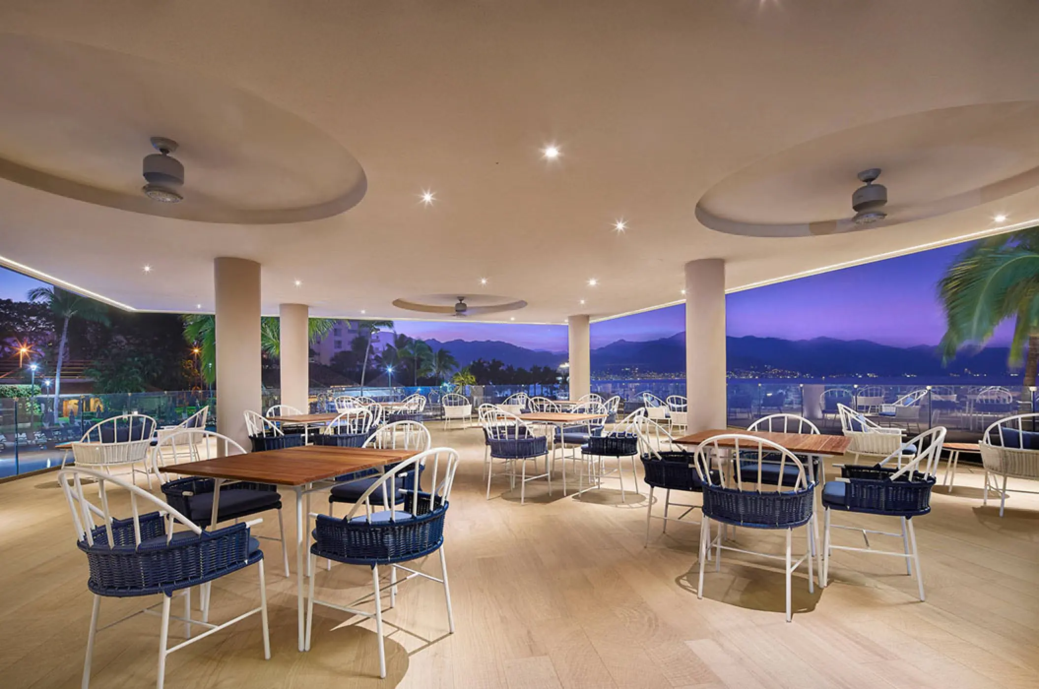 Nosh Sunset Bar and Bites outdoor terrace at Marriott Puerto Vallarta