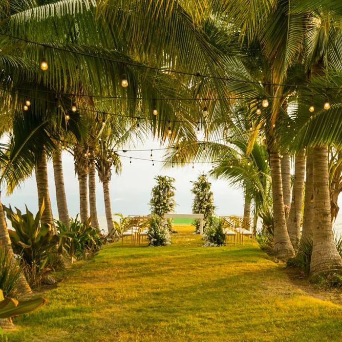 Ceremony decor on the Jetty Wedding Venue at Marriott Puerto Vallarta