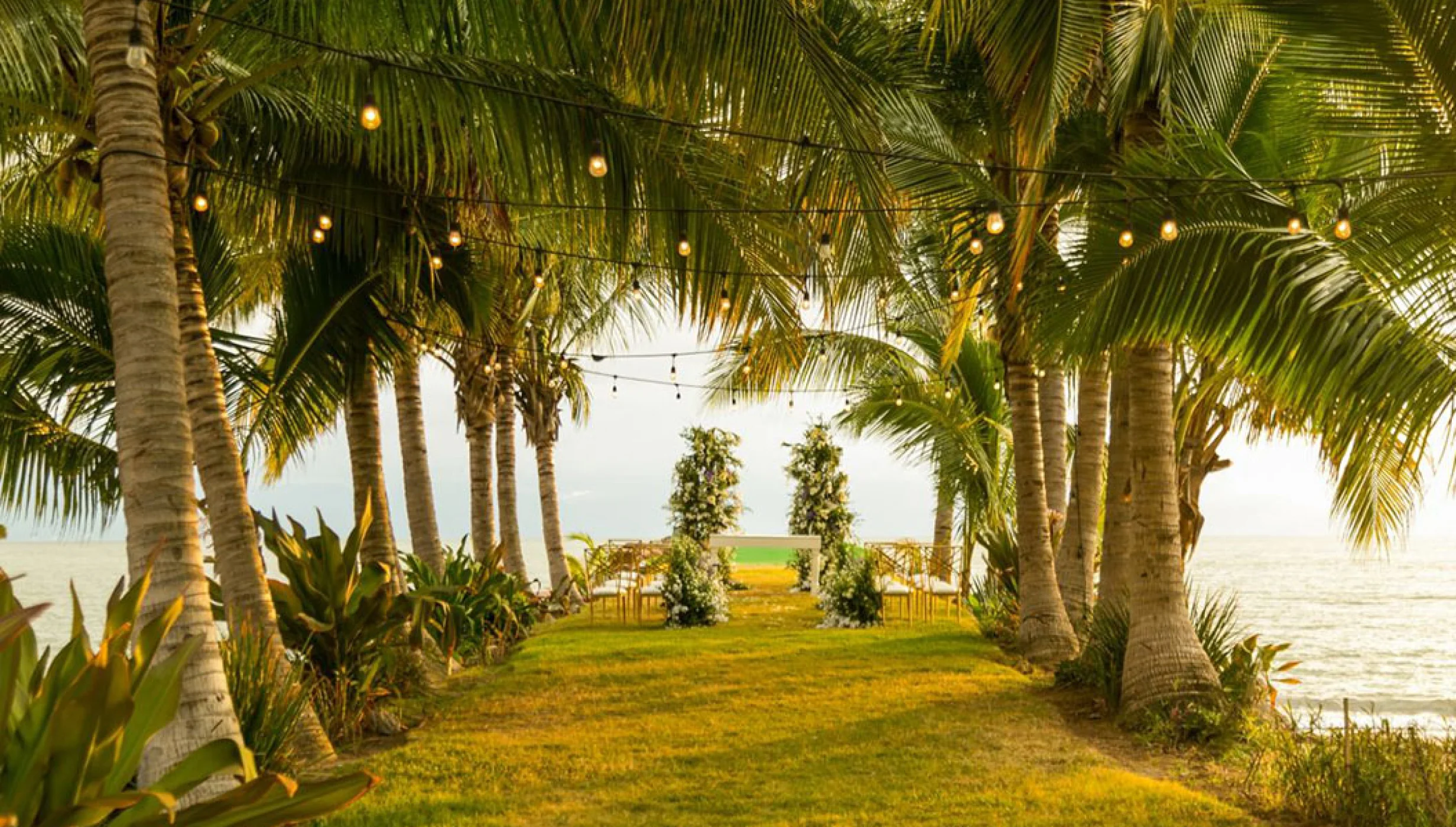 Ceremony decor on the Jetty Wedding Venue at Marriott Puerto Vallarta