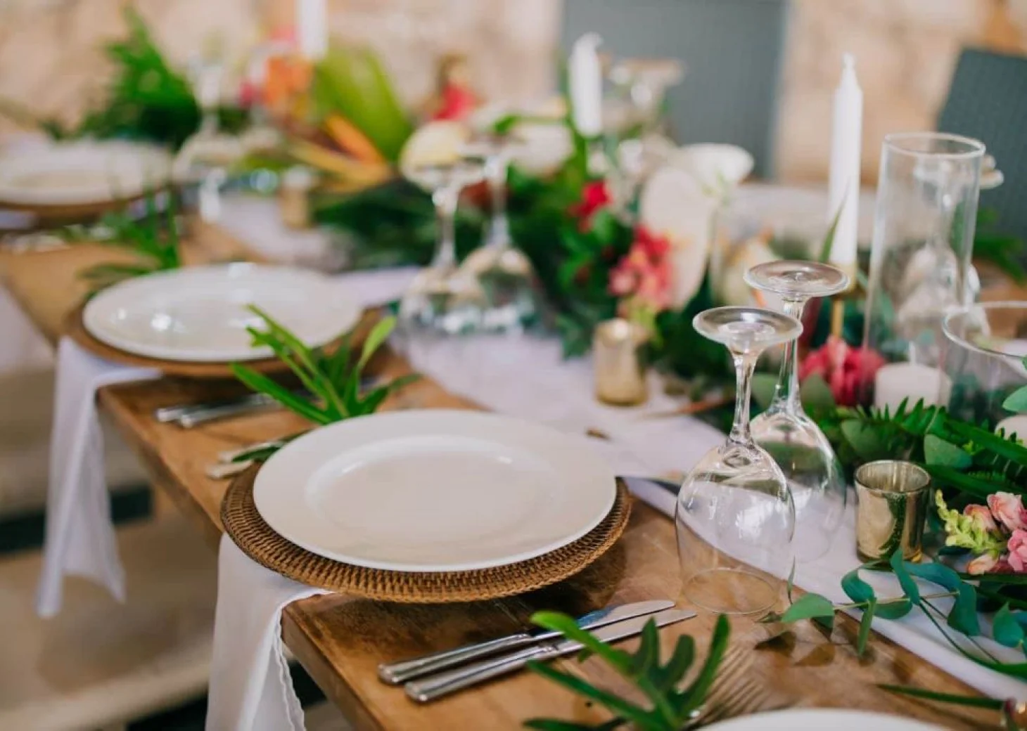 wedding table setup at melia cozumel