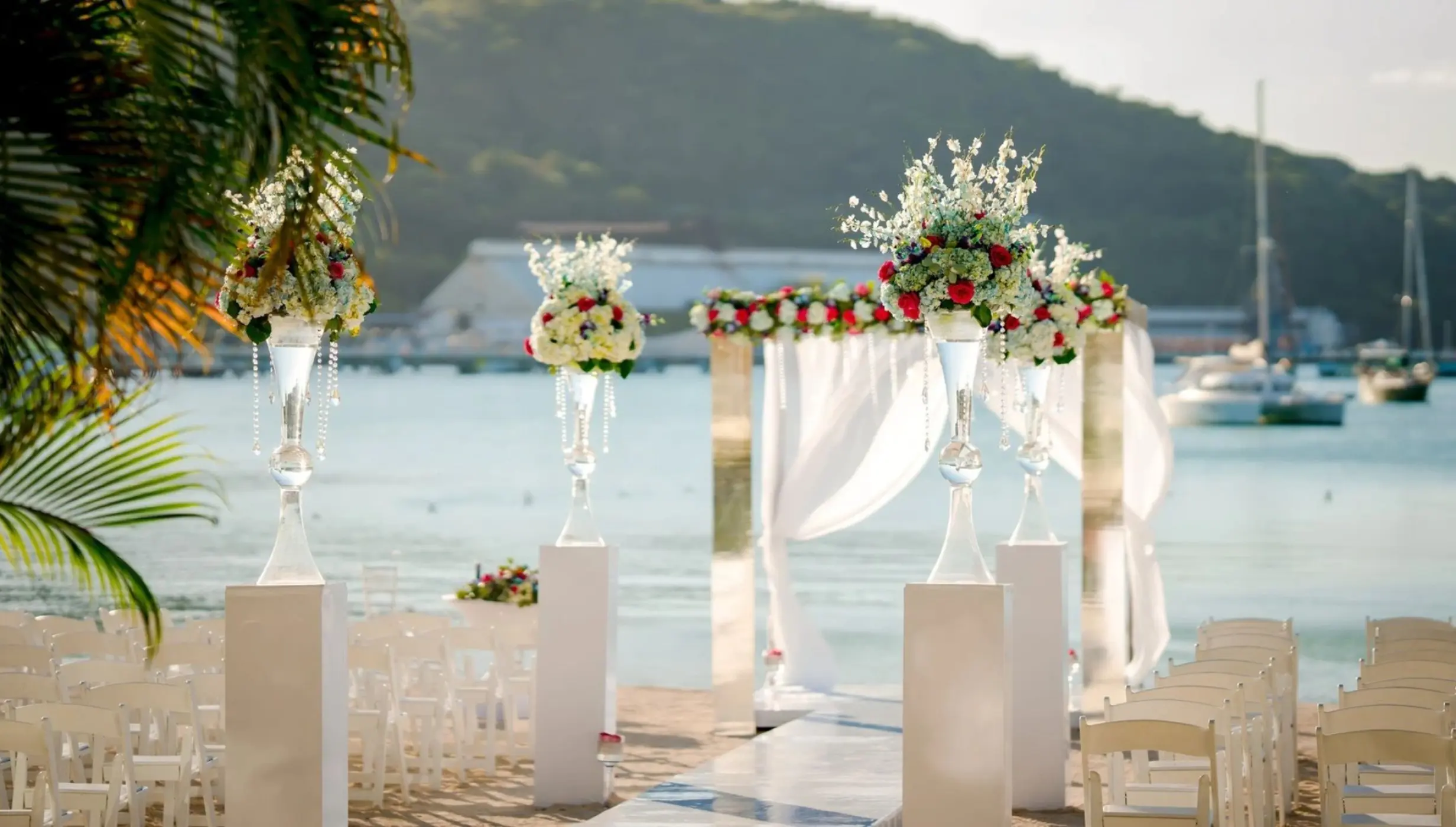 beach ceremony setup at Moon Palace Jamaica