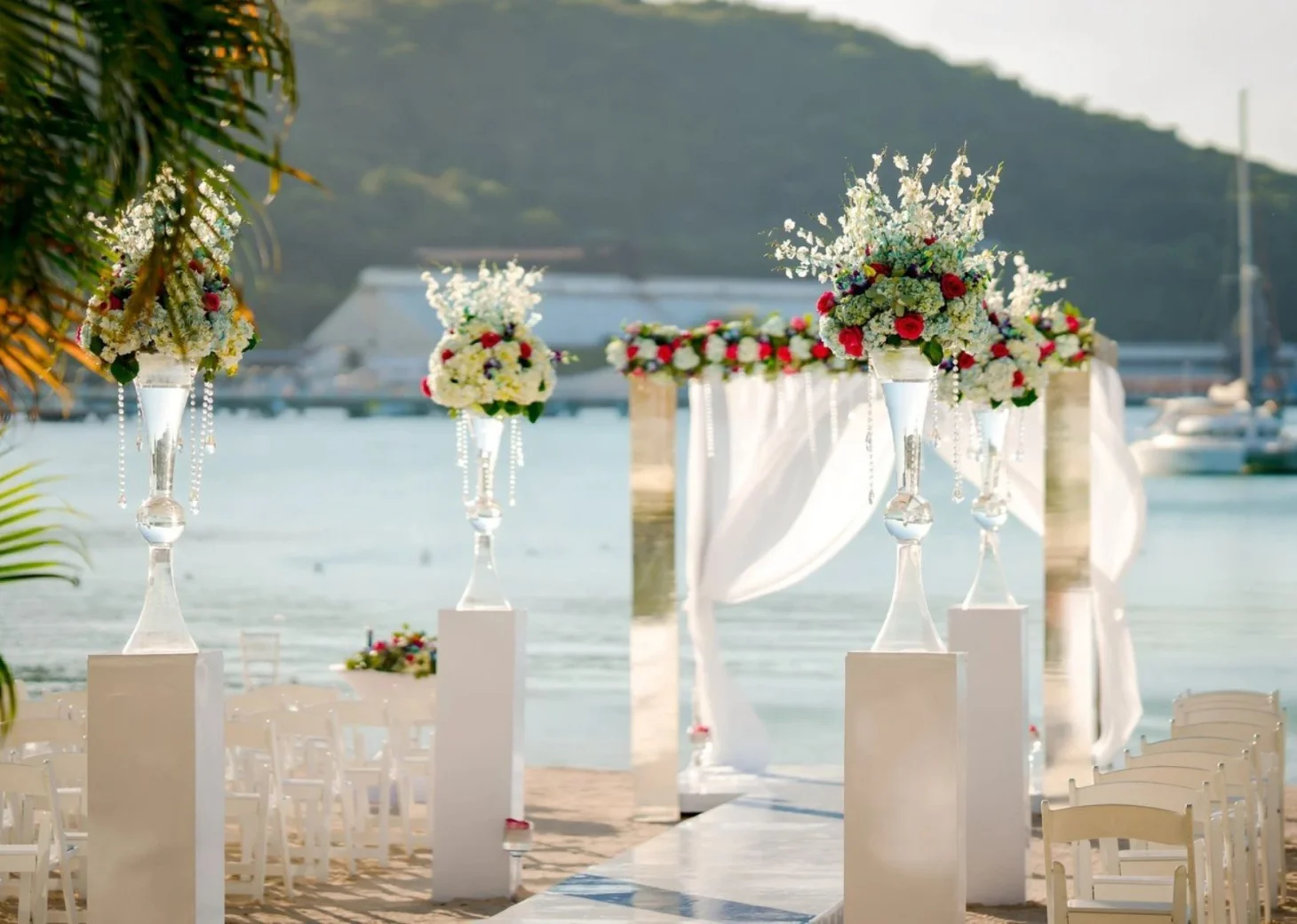 beach ceremony setup at Moon Palace Jamaica