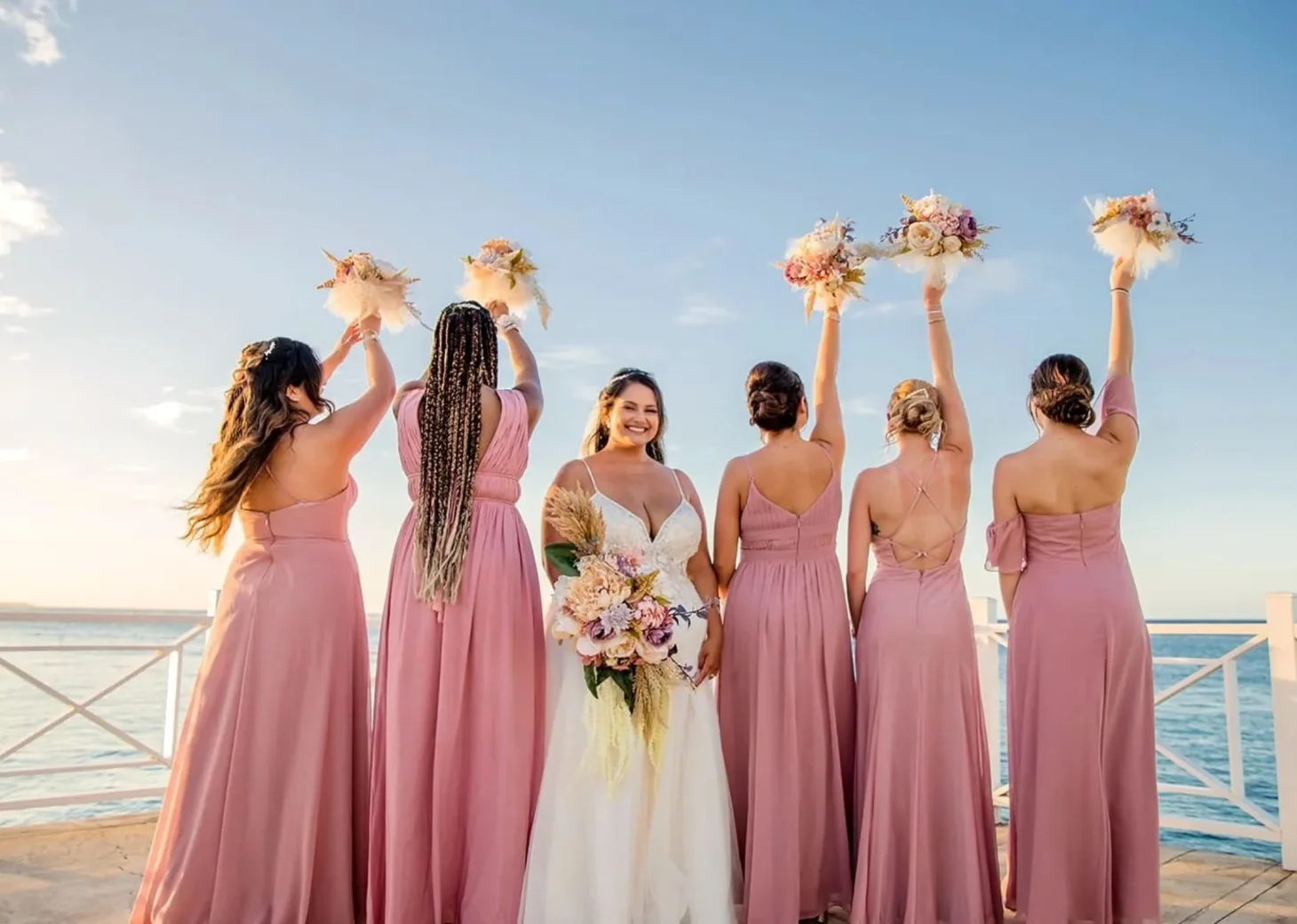 bride and bridesmaids at Moon Palace Jamaica
