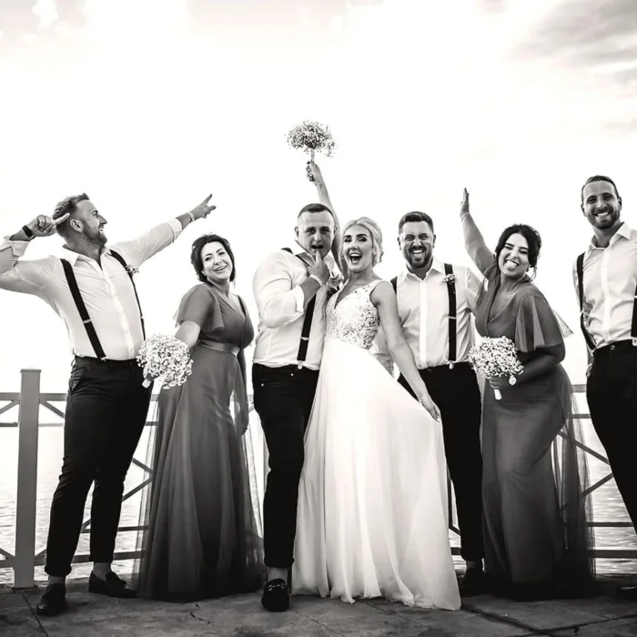 bride and groom and guests at Moon Palace Jamaica