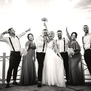 bride and groom and guests at Moon Palace Jamaica