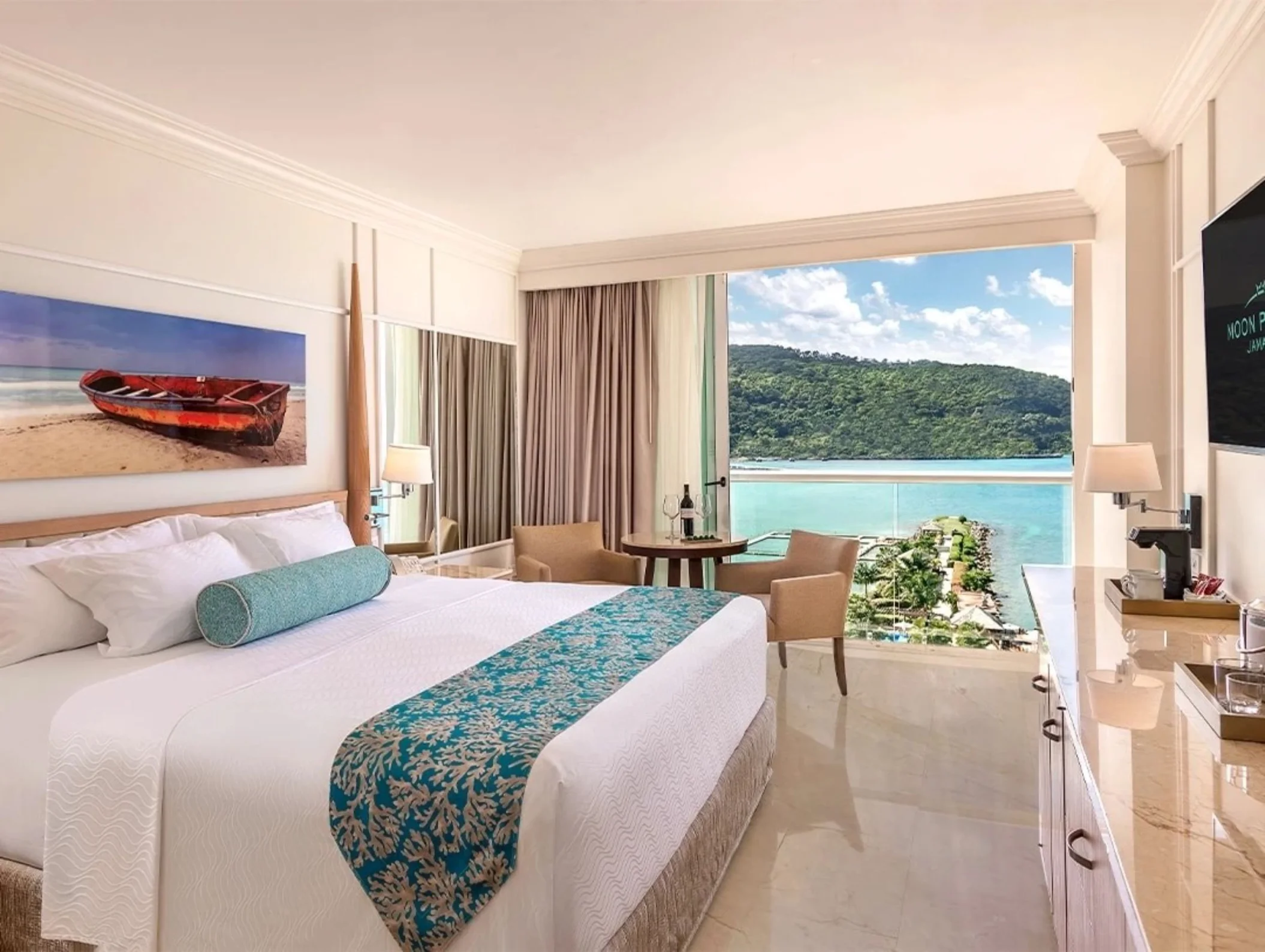 deluxe ocean view suite at Moon Palace Jamaica