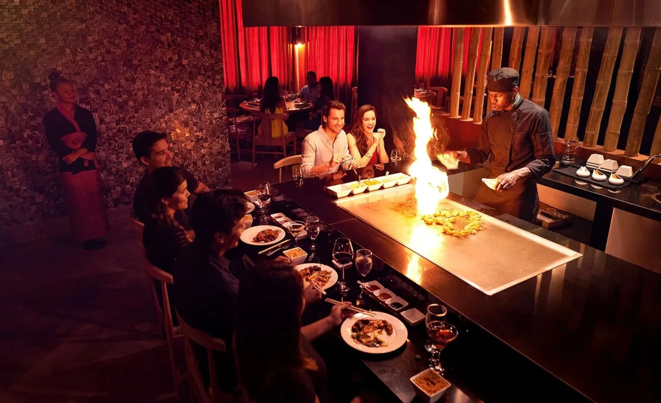 guests at the fuego restaurant at Moon Palace Jamaica