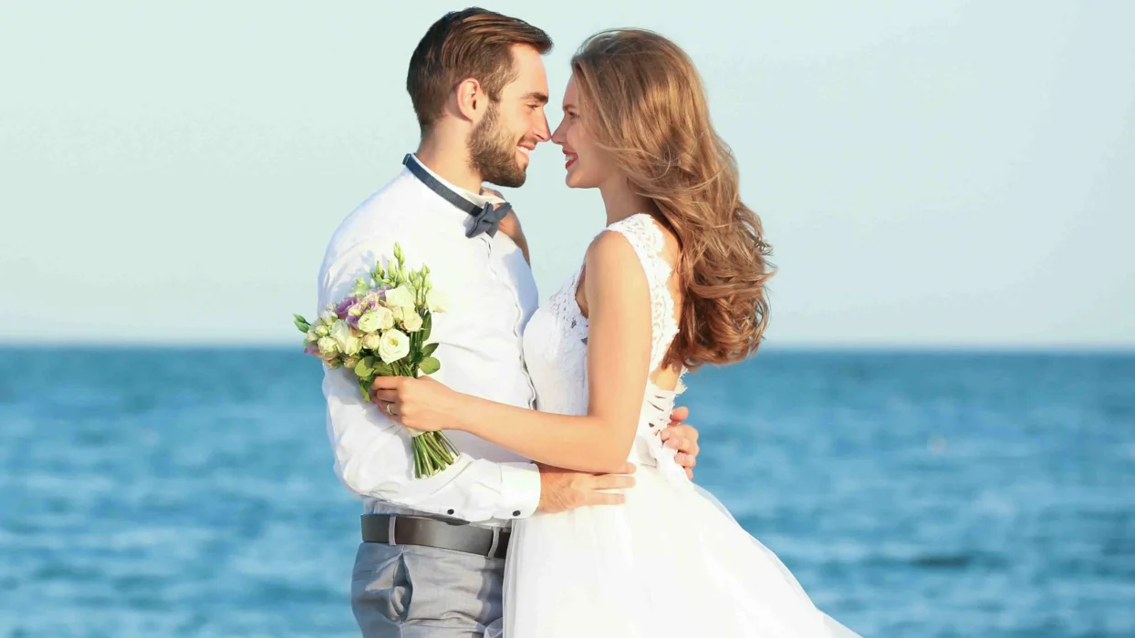 bride and groom at Mystique Holbox by Royalton