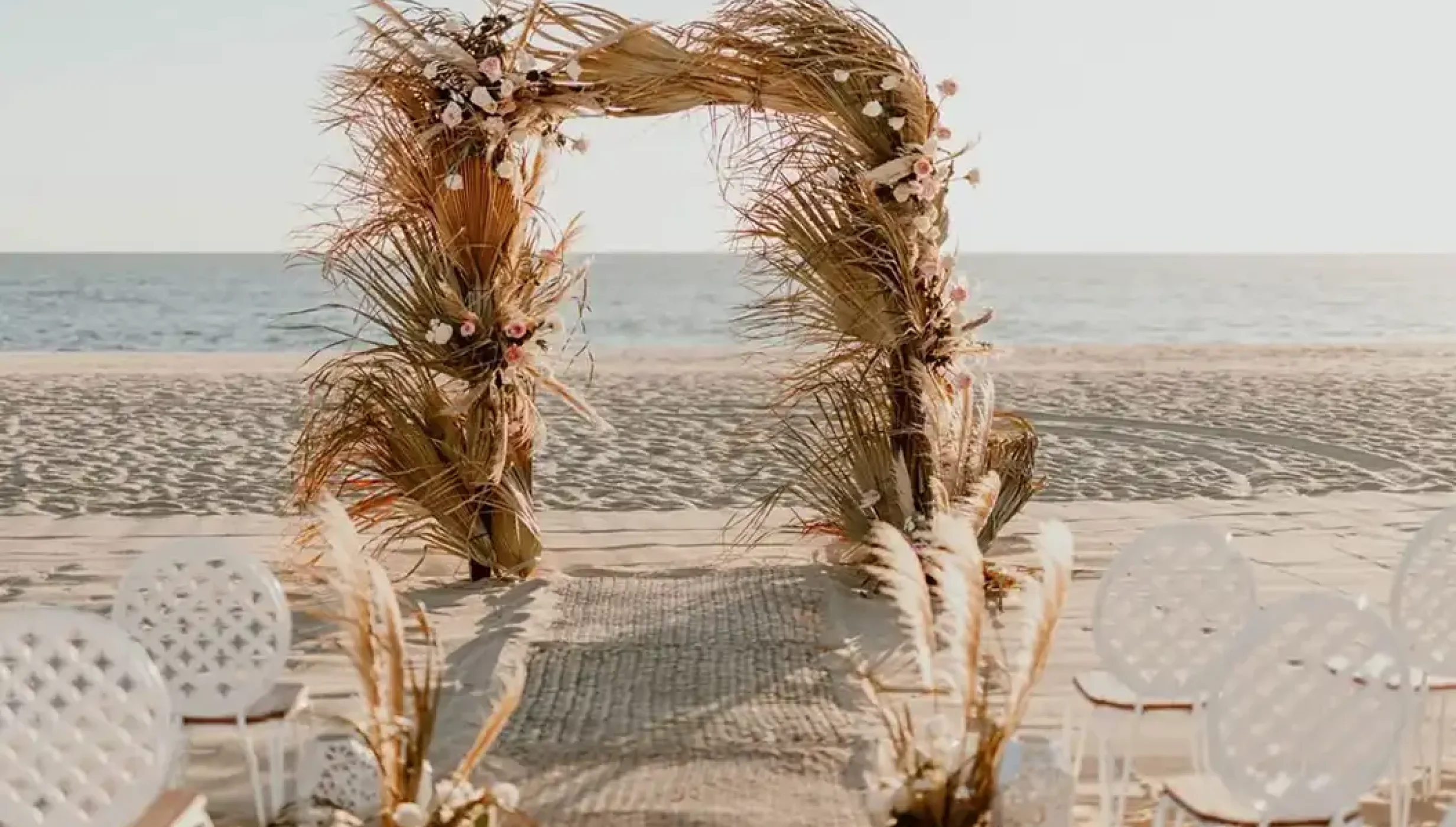 Ceremony decor on the beach at Nobu Hotel Los Cabos