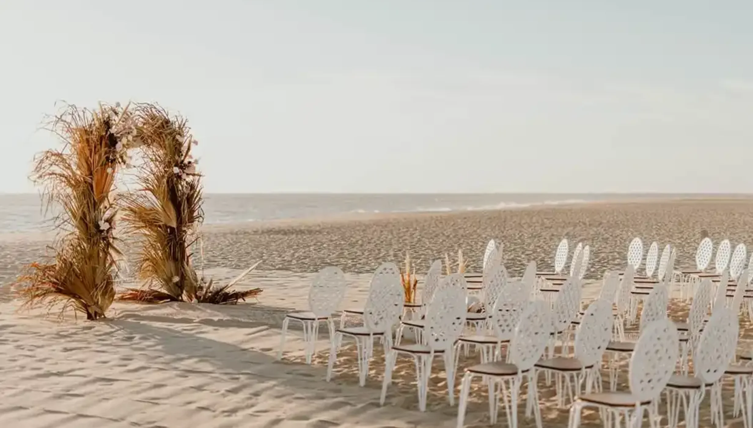 Ceremony decor on the beach at Nobu Hotel Los Cabos