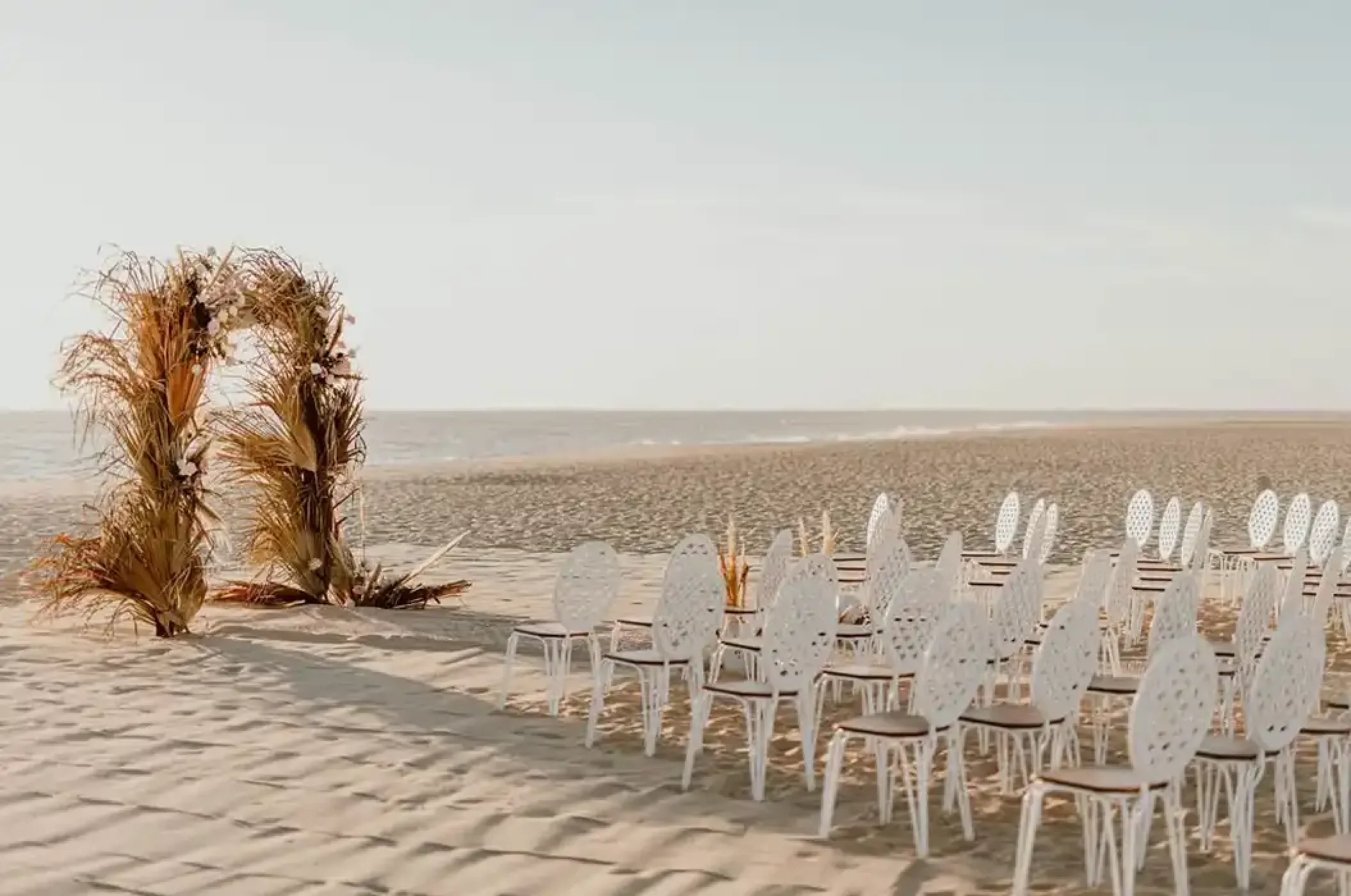 Ceremony decor on the beach at Nobu Hotel Los Cabos