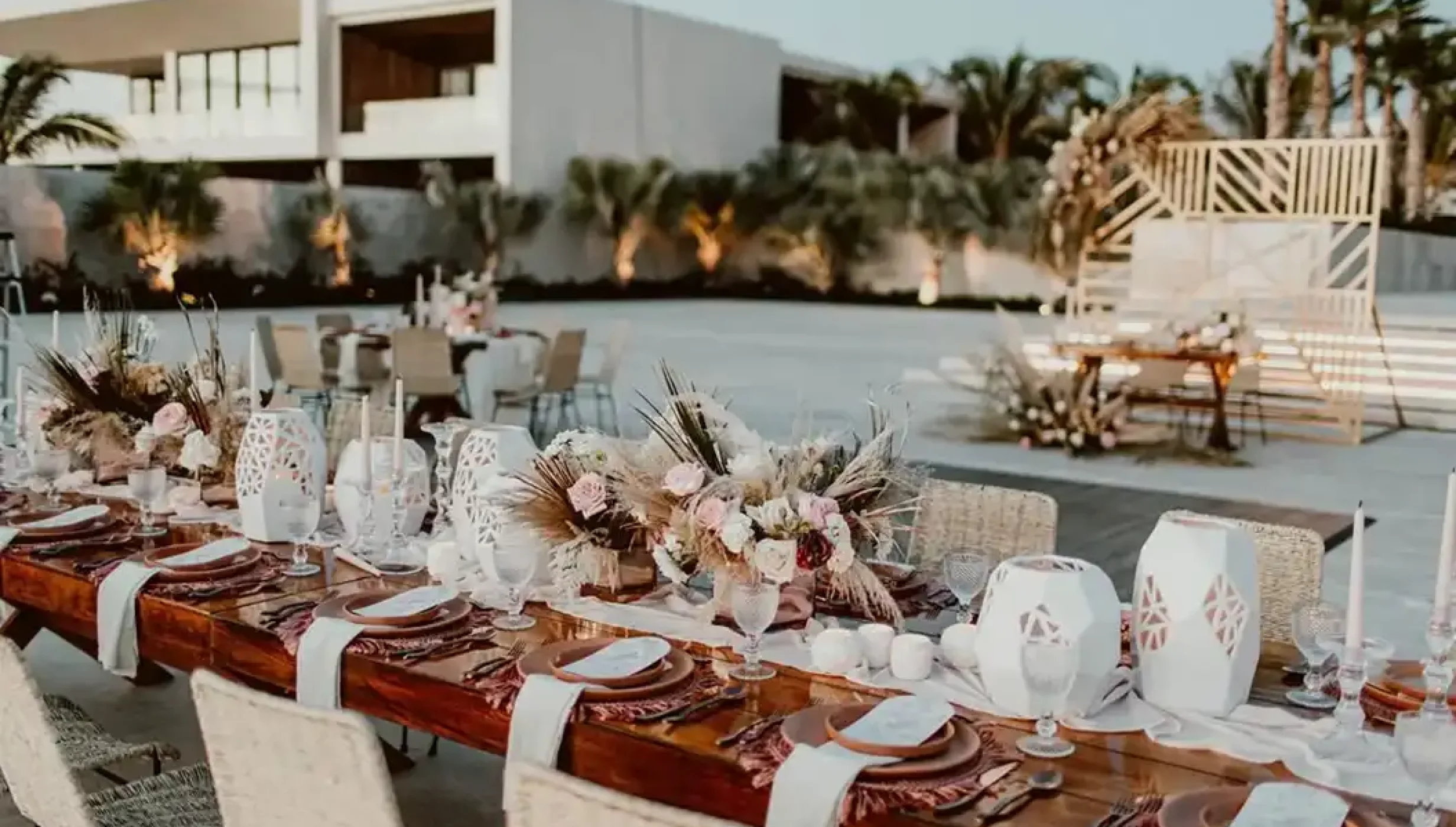 Dinner reception decor at Nobu Hotel Los Cabos