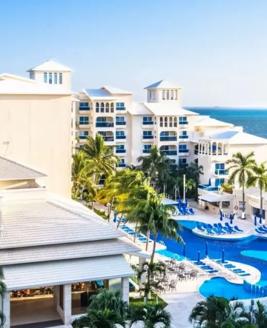 Occidental Costa Cancun top view of resort and the pool and the sea