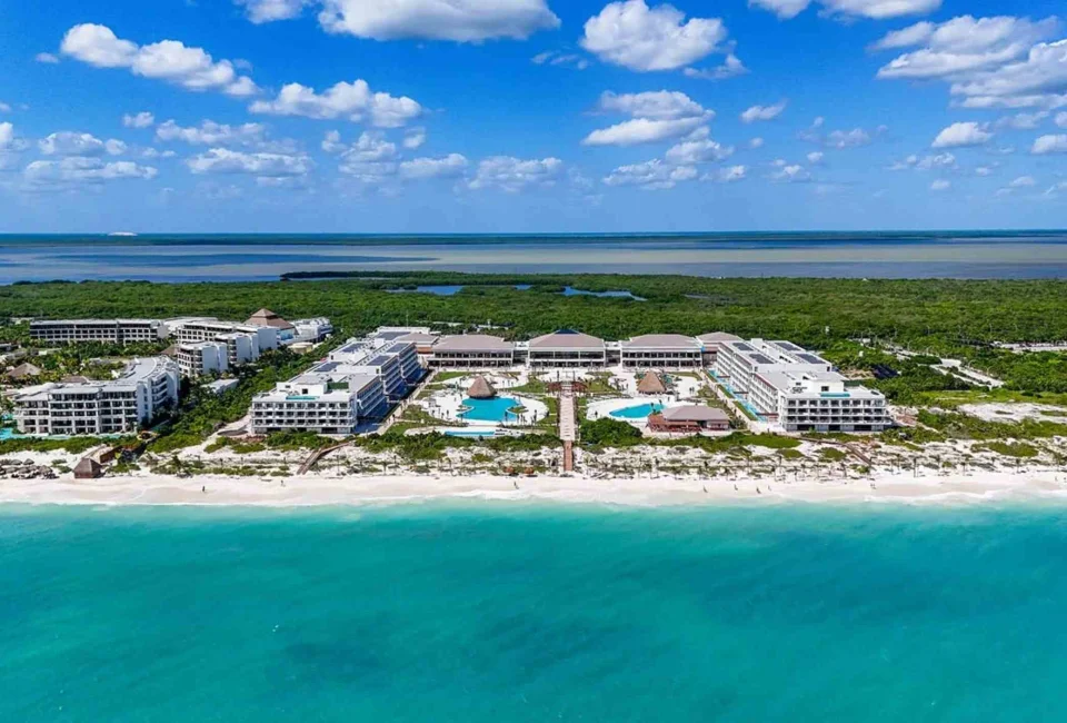aerial view of ocean allure costa mujeres