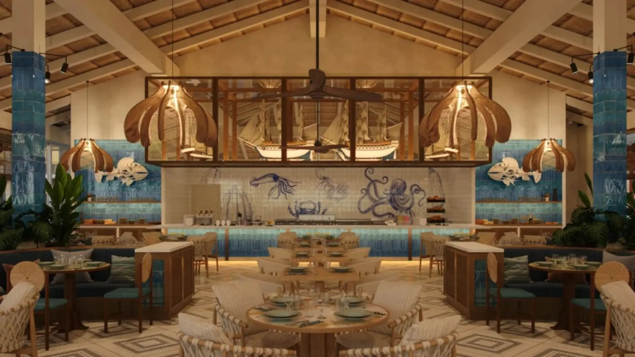 Pez Dama restaurant wedding reception venue at Ocean Allure Costa Mujeres, Cancun