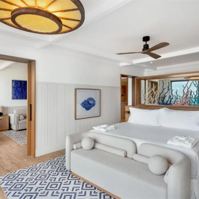 suite with king bed at Ocean Allure Costa Mujeres