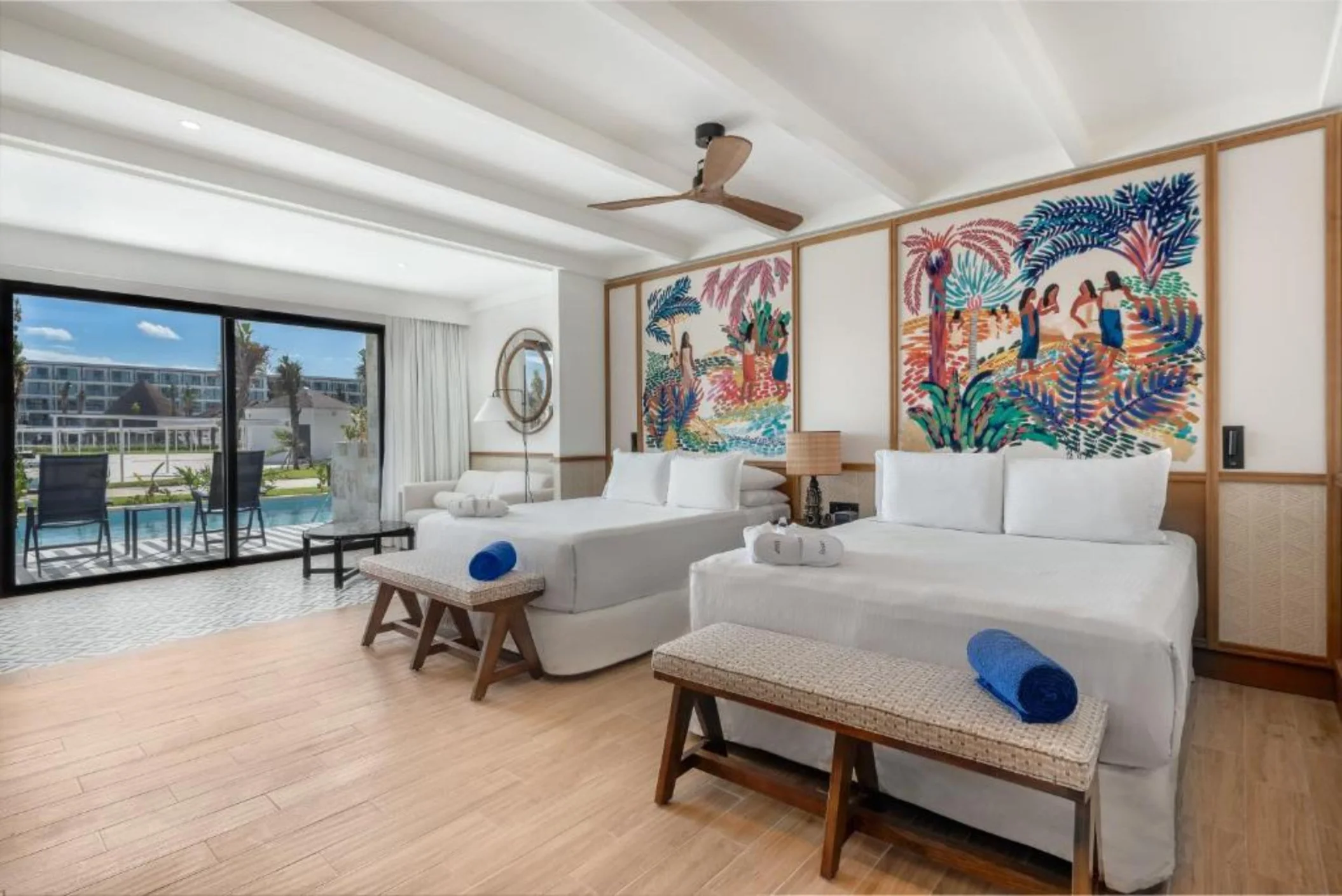 swim out suite with two double beds at ocean allure costa mujeres