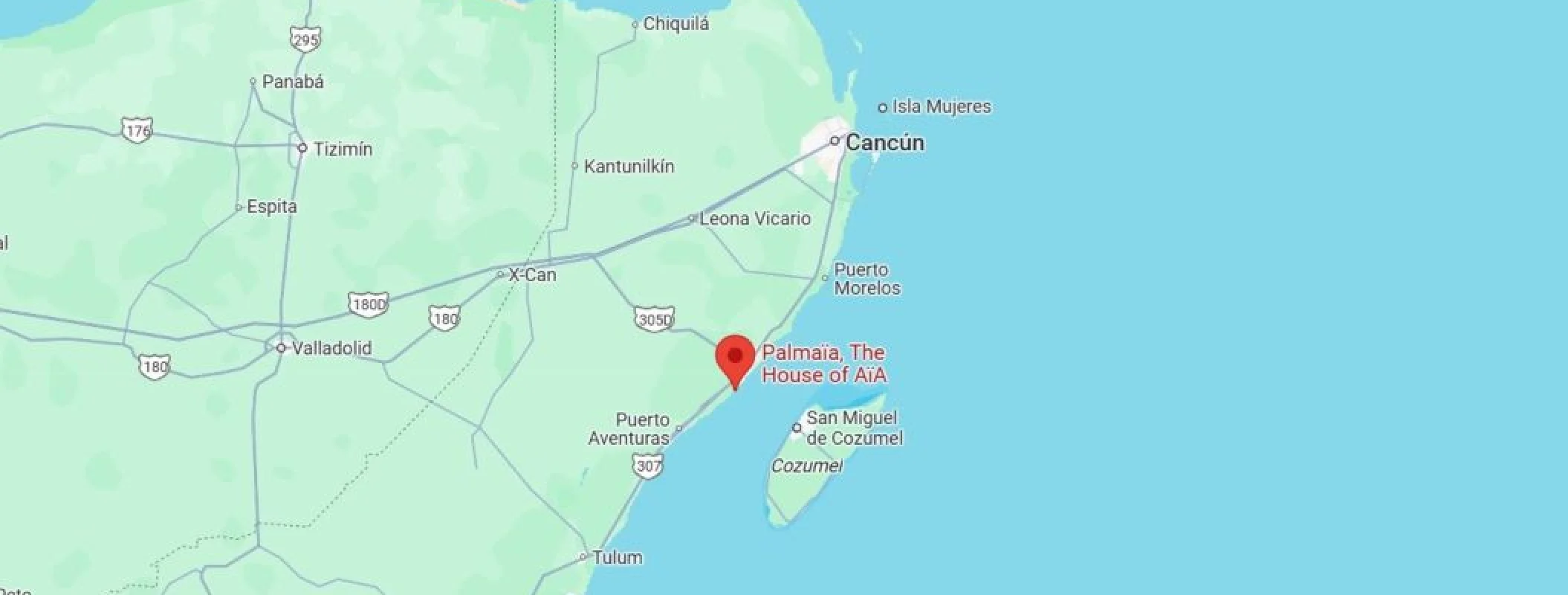 map showing location of Palmaia - The House of AiA in Mexico