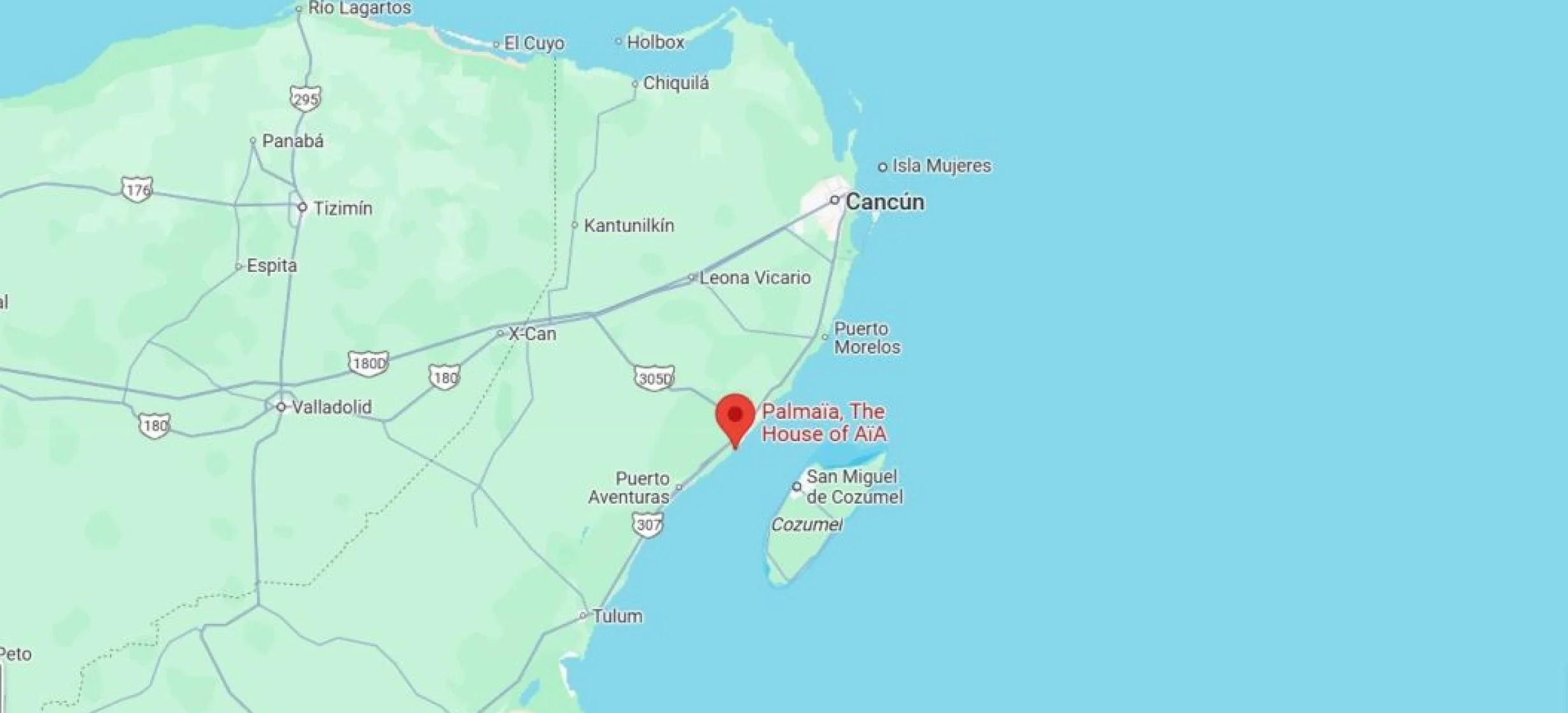 map showing location of Palmaia - The House of AiA in Mexico
