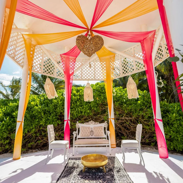 Asian hindu wedding setup at Paradisus Playa Del Carmen and La Perla