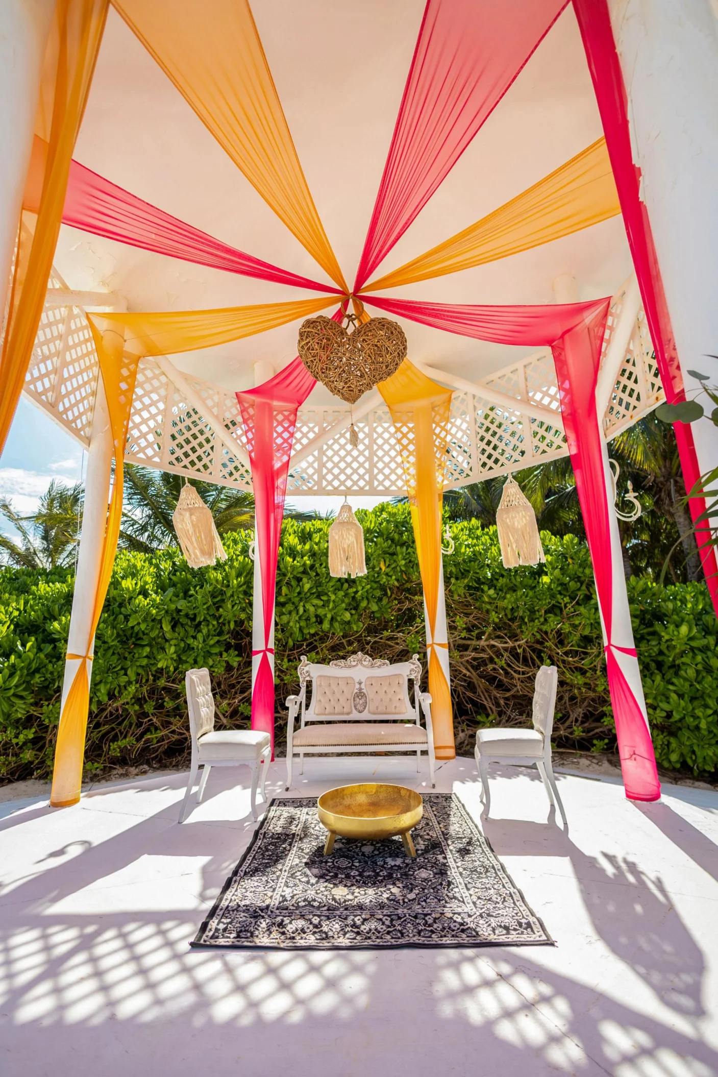 Asian hindu wedding setup at Paradisus Playa Del Carmen and La Perla
