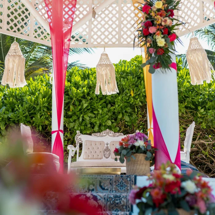 Asian hindu wedding setup at Paradisus Playa Del Carmen and La Perla